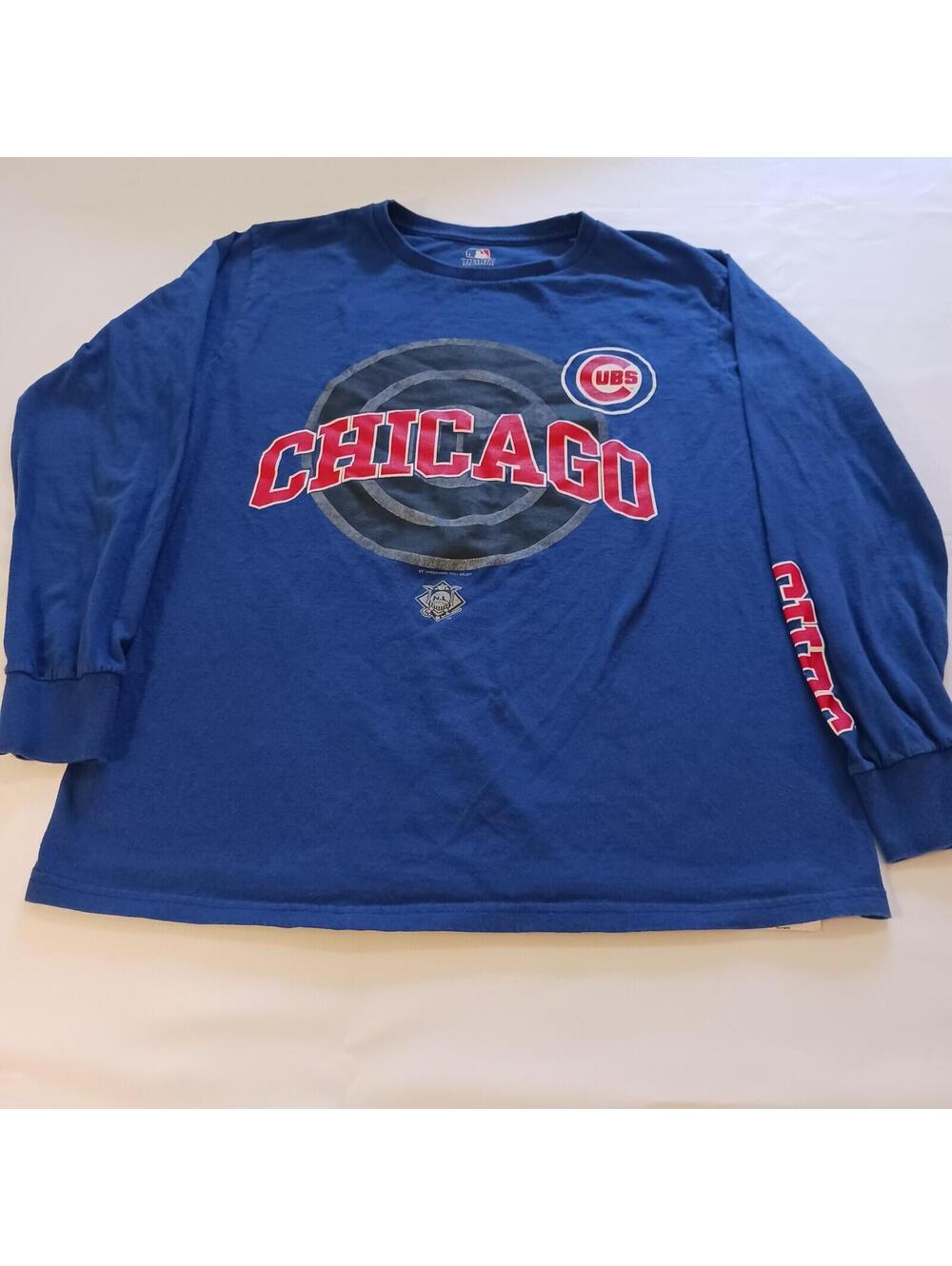 Chicago Cubs T-Shirt Blue Long Sleeve - Genuine Merchandise MLB Baseball Men’s M